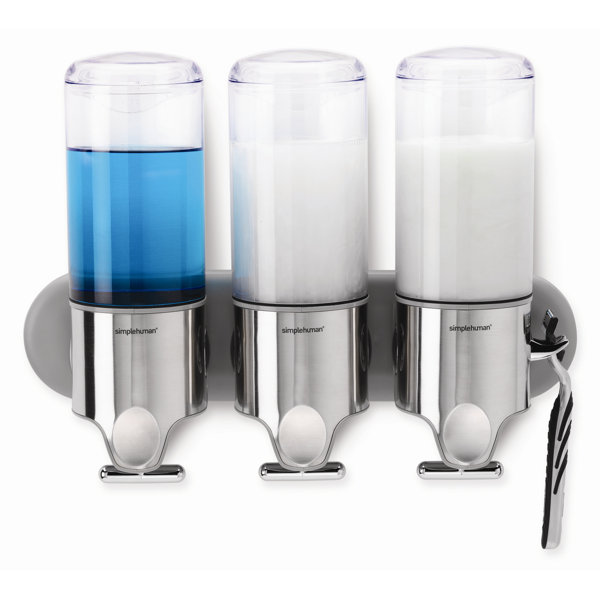 simplehuman Triple Plastic Adhesive Mount Soap Dispenser & Reviews Wayfair.co.uk